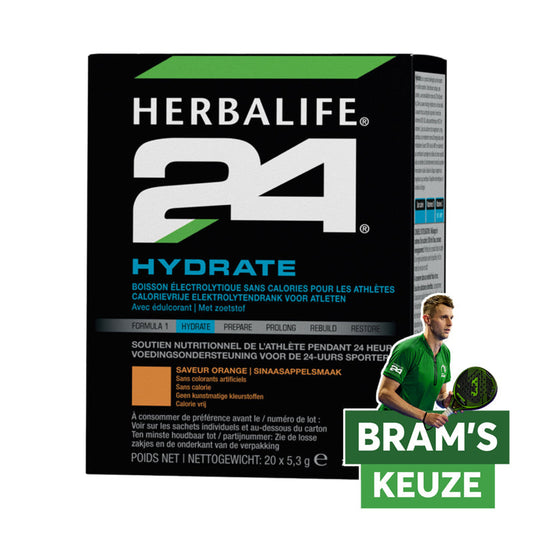 H24 Hydrate sinaasappelsmaak 20 zakjes van 5,3 gr